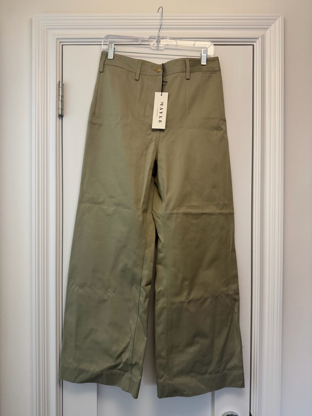 Mayle Olive Wide-Leg Women's Chinos